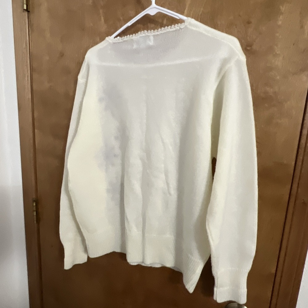 VTG Fully Fashioned Hand Loomed Wool Extra Large XL Womens Sweater‎ Holiday Ugly - Picture 7 of 9